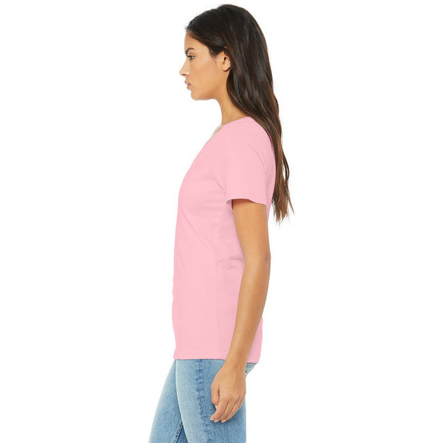 Ladies Relaxed Jersey V-Neck T-Shirt - BERRY - S(D0102H782B6)