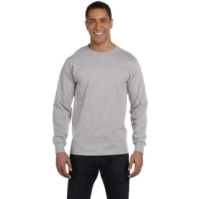 Mens 52 oz comfortSoft cotton Long-Sleeve T-Shirt - WHITE - S(D0102H7KTB2)