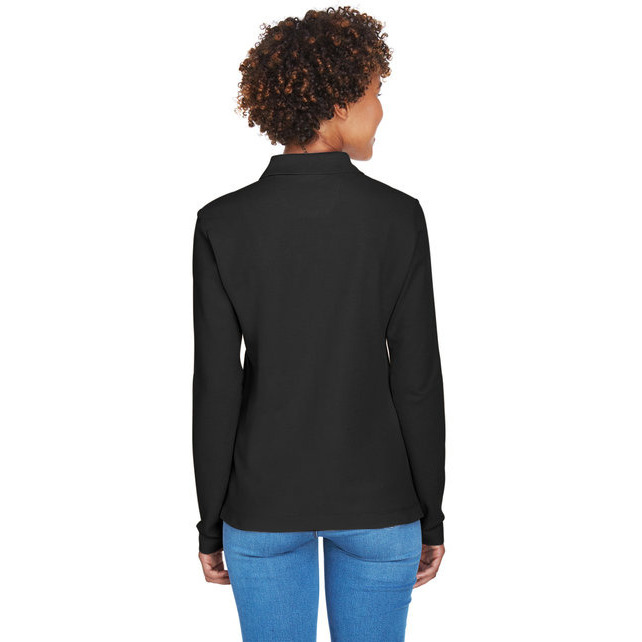 Ladies Pima Piqu Long-Sleeve Polo - BLAcK - S(D0102H7YRgX)