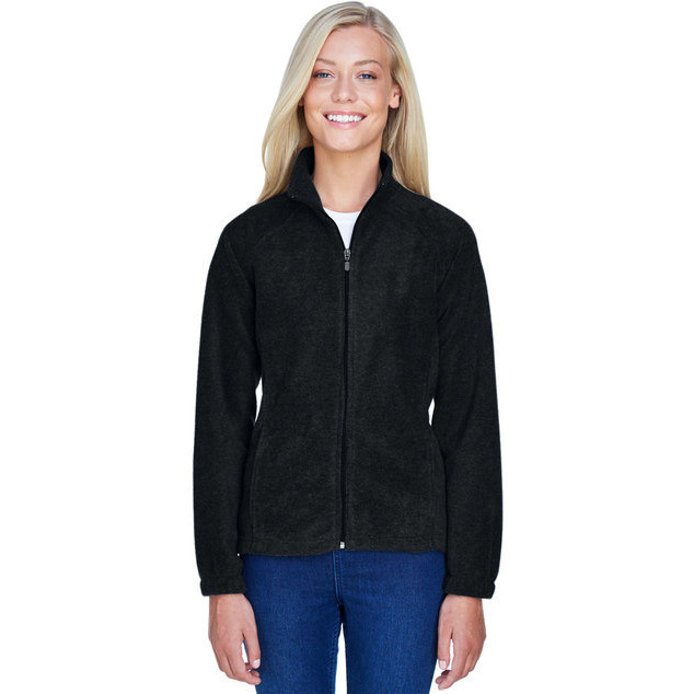 Ladies 8 oz Full-Zip Fleece - BLAcK - XS(D0102H76WQP)