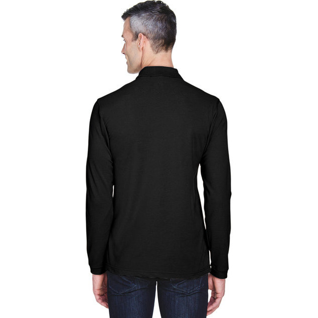 Mens 56 oz Easy Blendong-Sleeve Polo - BLAcK - XS(D0102H76KLP)