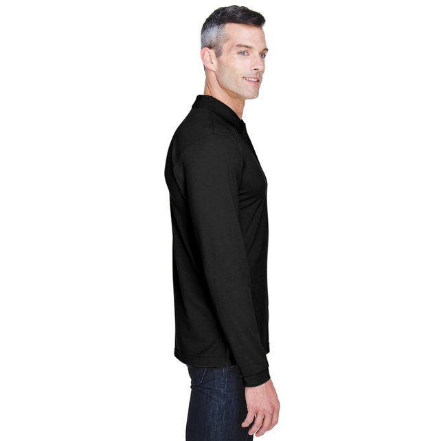 Mens 56 oz Easy Blendong-Sleeve Polo - BLAcK - XS(D0102H76KLP)