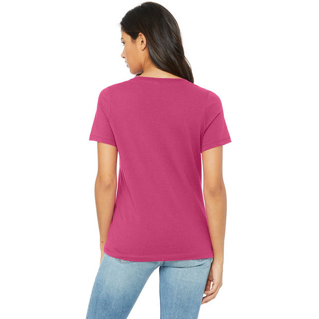 Ladies Relaxed Jersey V-Neck T-Shirt - BERRY - S(D0102H7KHM6)