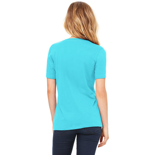 Ladies Relaxed Jersey V-Neck T-Shirt - BERRY - S(D0102H7KH86)