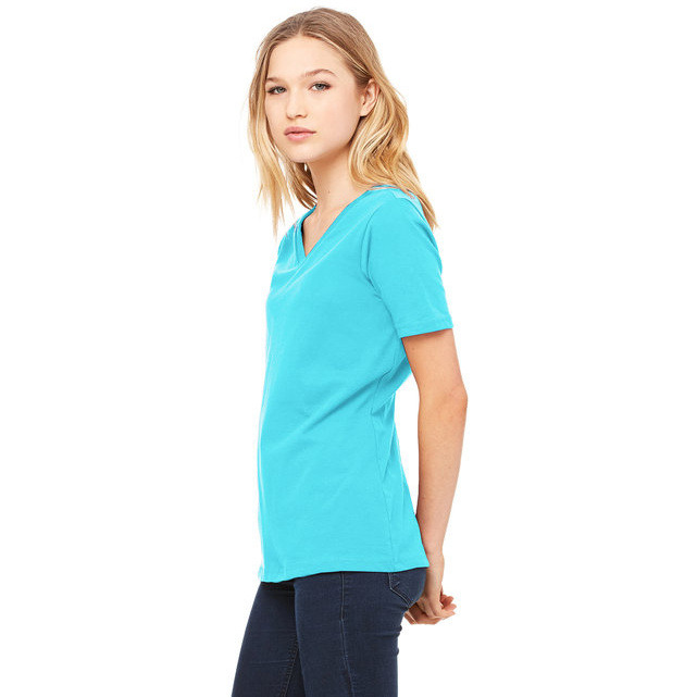 Ladies Relaxed Jersey V-Neck T-Shirt - BERRY - S(D0102H7KH86)