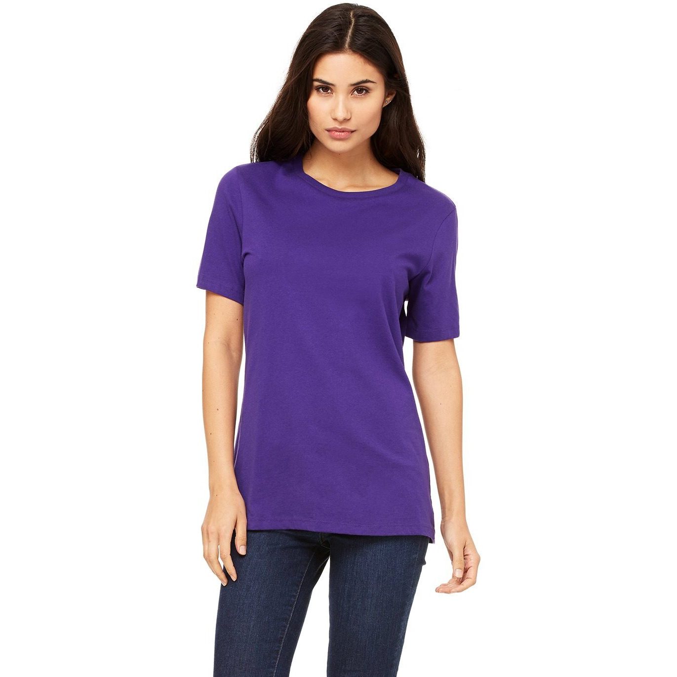 Ladies Relaxed Jersey Short-Sleeve T-Shirt - TEAM PURPLE - S(D0102H7W856)