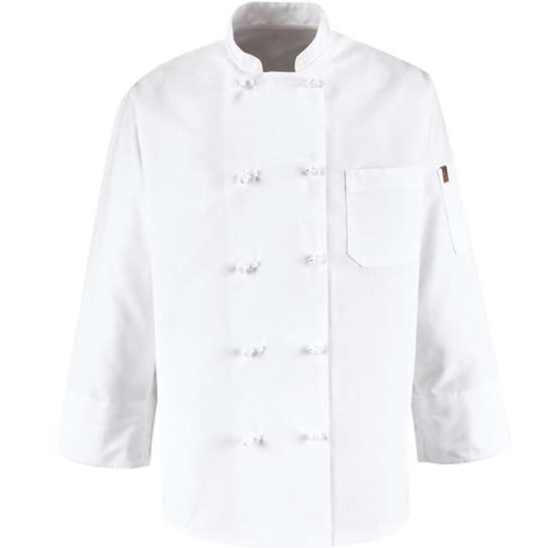 Chef Designs Ten Knot Button Chef Coat - White, S