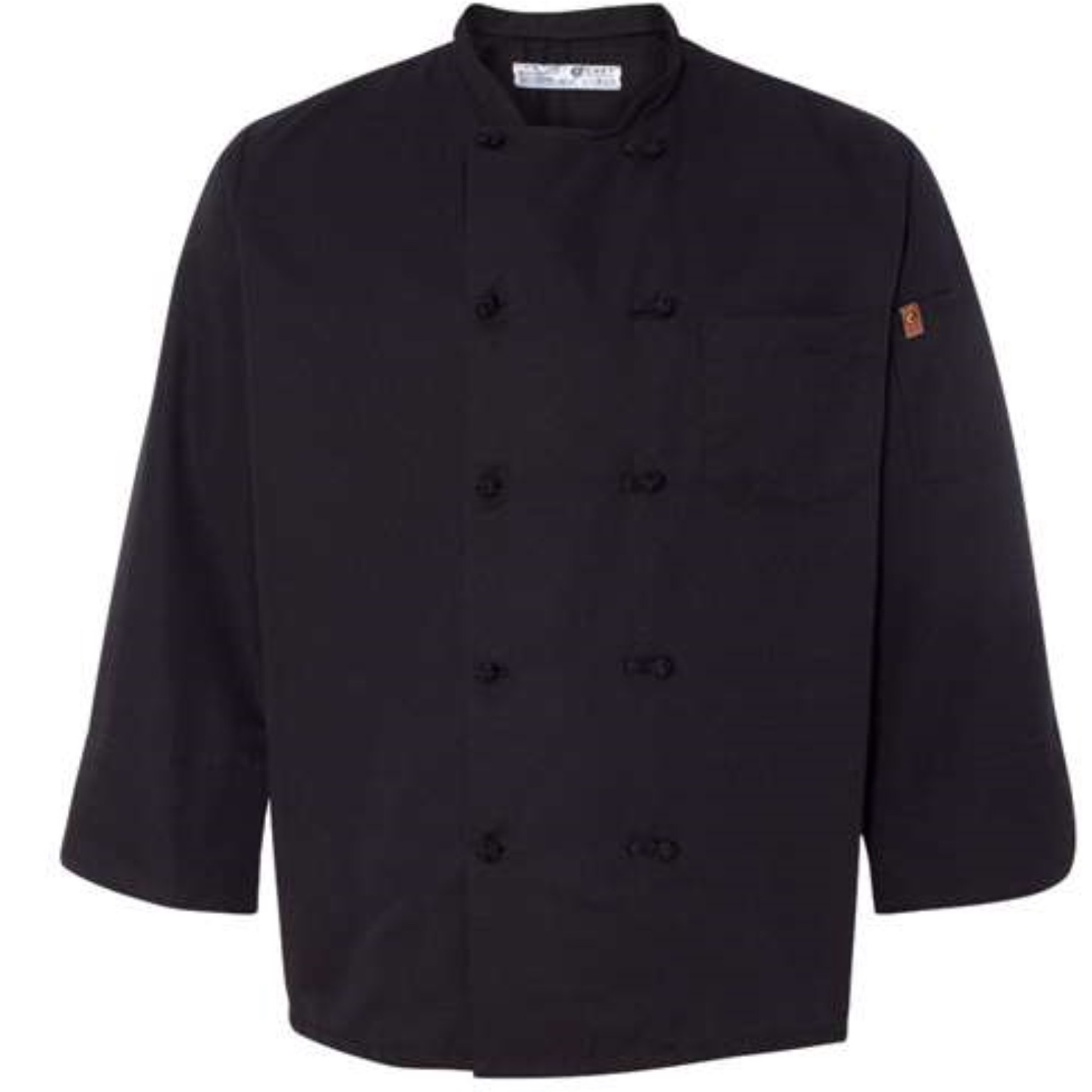 Chef Designs Black Knot Button Chef Coat - Black, L