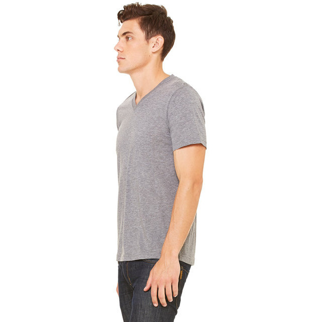 Unisex Triblend V-Neck T-Shirt - BLUE TRIBLEND - S(D0102H7WXMT)