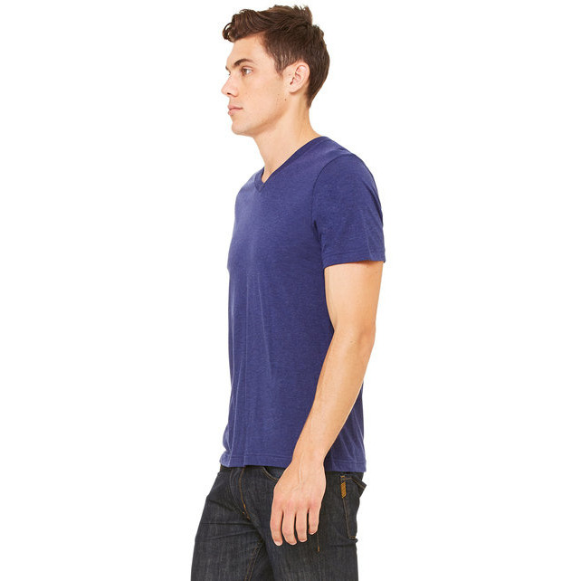 Unisex Triblend V-Neck T-Shirt - BLUE TRIBLEND - S(D0102H7W722)