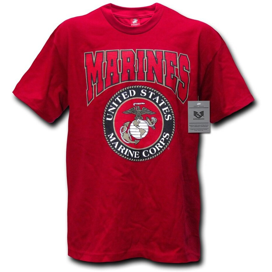 Classic Milit T's, Marines, Cardinal, XL