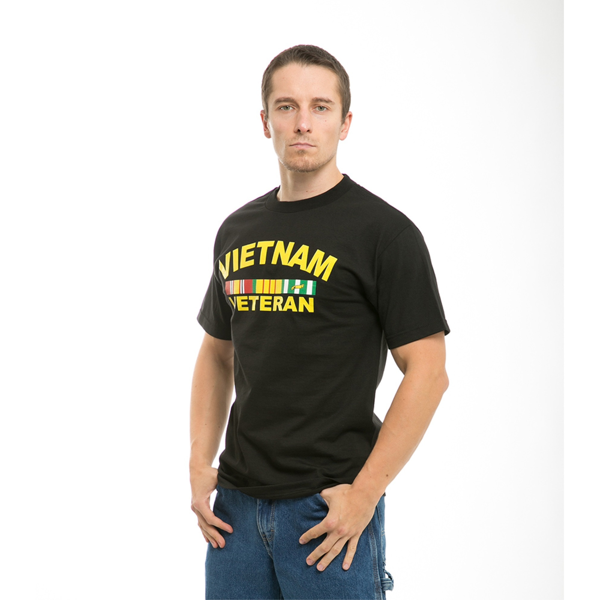 Classic Milit T's, Vietnam Vet, Black, L