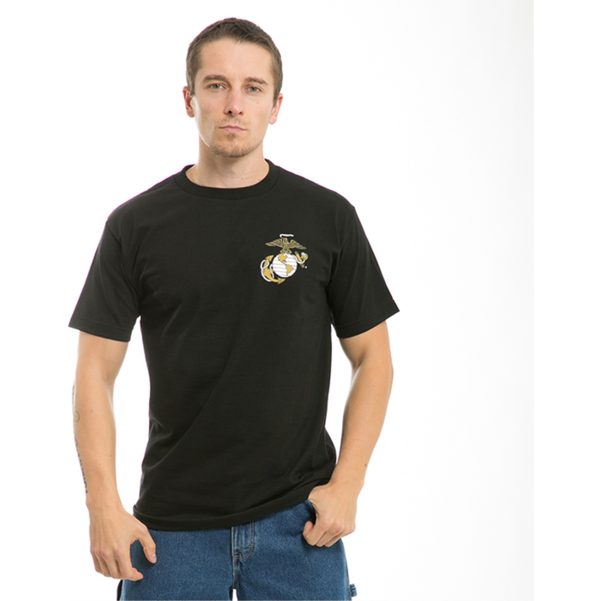Basic Military T's, Marines, Black, M
