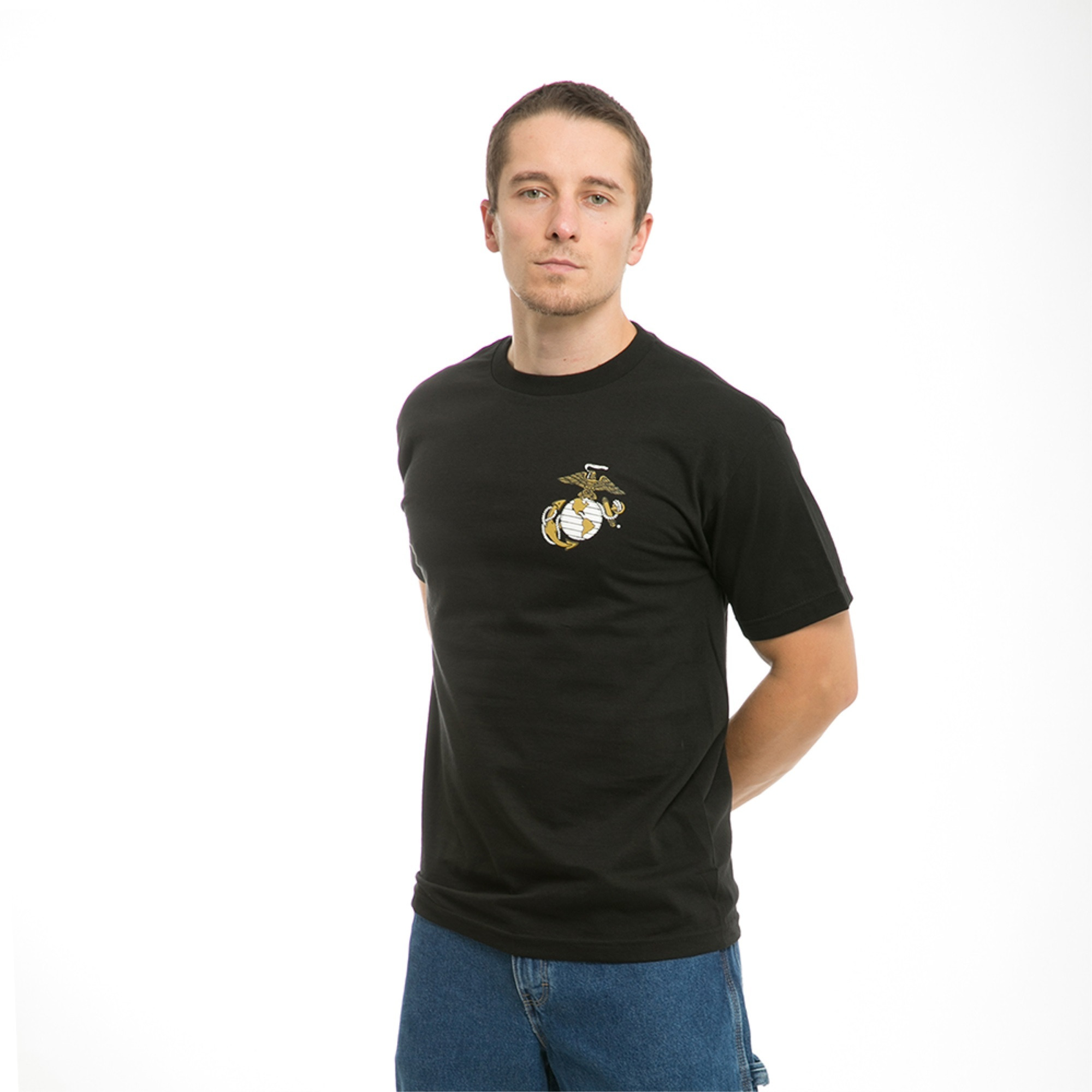 Basic Military T's, Marines, Black, M