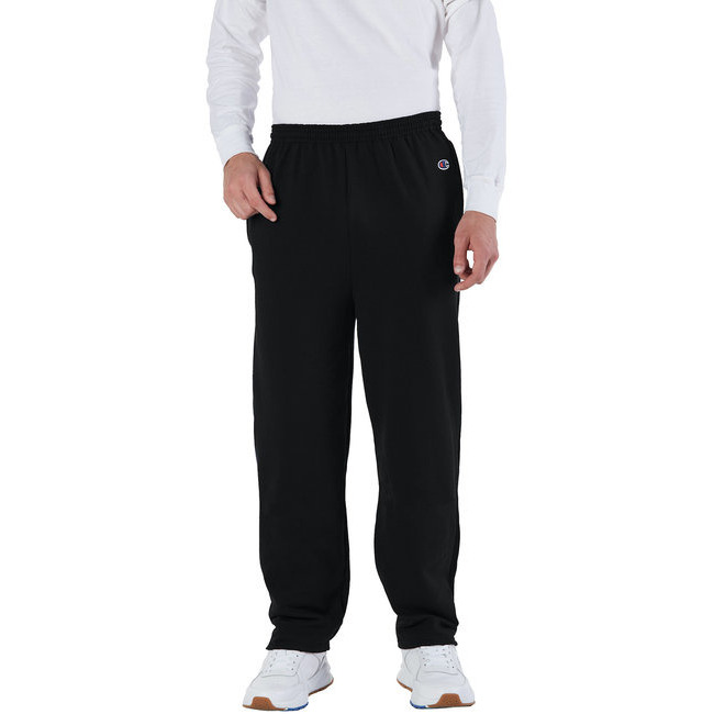 Adult Powerblend Open-Bottom Fleece Pant with Pockets - BLAcK - S(D0102HI333g)