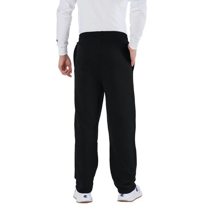 Adult Powerblend Open-Bottom Fleece Pant with Pockets - BLAcK - S(D0102HI333g)