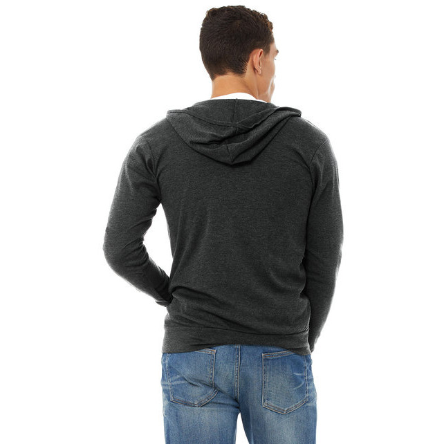 Unisex Triblend Full-Zip Lightweight Hoodie - cHAR BLK TRIBLND - XS(D0102H7WXc2)
