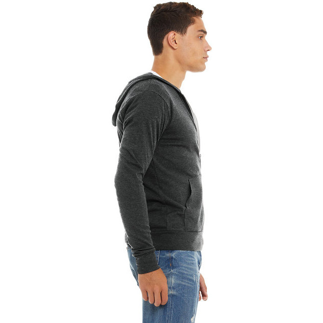 Unisex Triblend Full-Zip Lightweight Hoodie - cHAR BLK TRIBLND - XS(D0102H7WXc2)