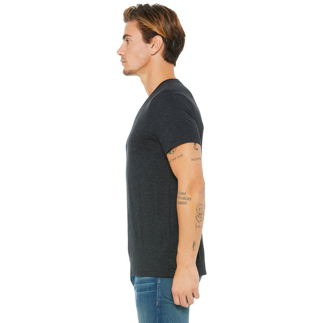 Unisex Triblend V-Neck T-Shirt - BLUE TRIBLEND - S(D0102H7W796)