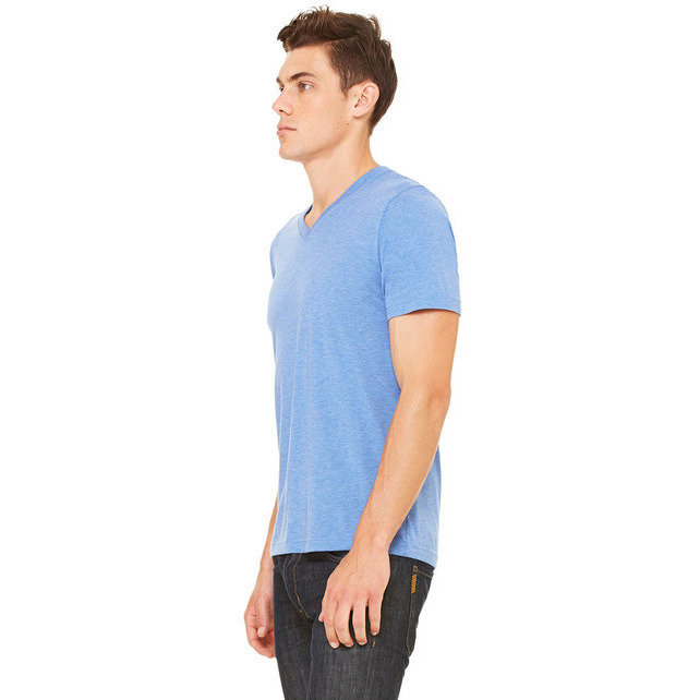 Unisex Triblend V-Neck T-Shirt - BLUE TRIBLEND - S(D0102H7WX86)