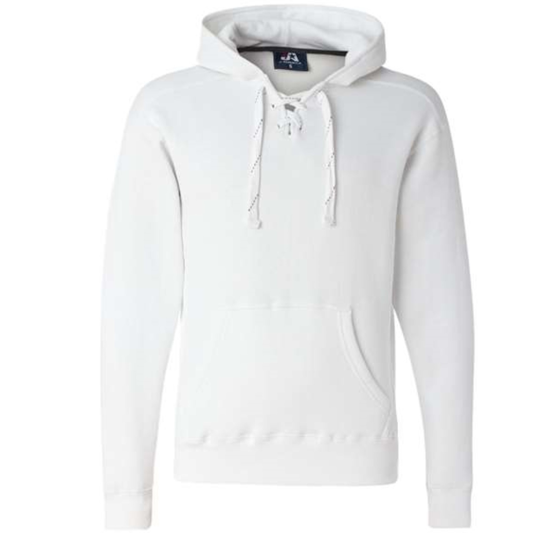 J. America Sport Lace Hooded Sweatshirt - White, L