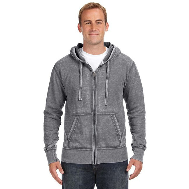 Adult Vintage Zen Full-Zip Fleece Hooded Sweatshirt - cEMENT - S(D0102H78FKJ)