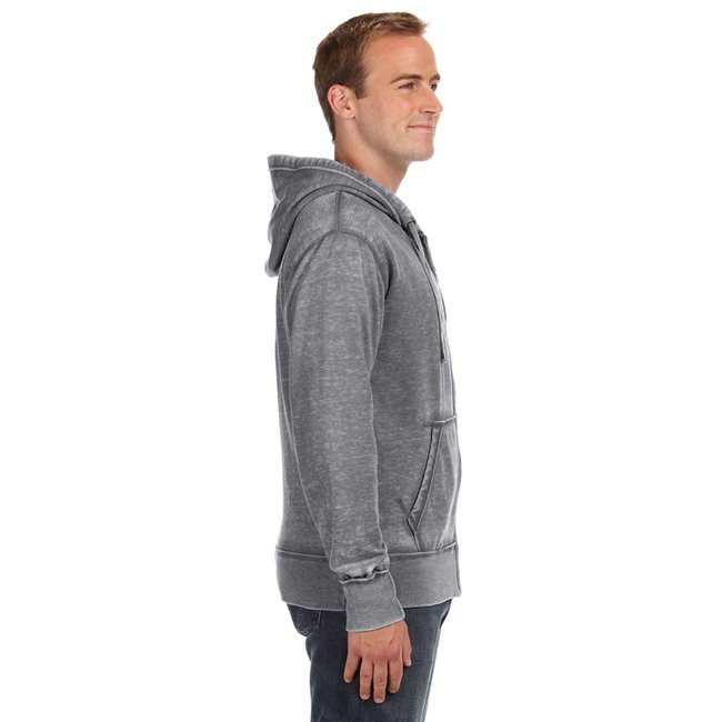 Adult Vintage Zen Full-Zip Fleece Hooded Sweatshirt - cEMENT - S(D0102H78FKJ)