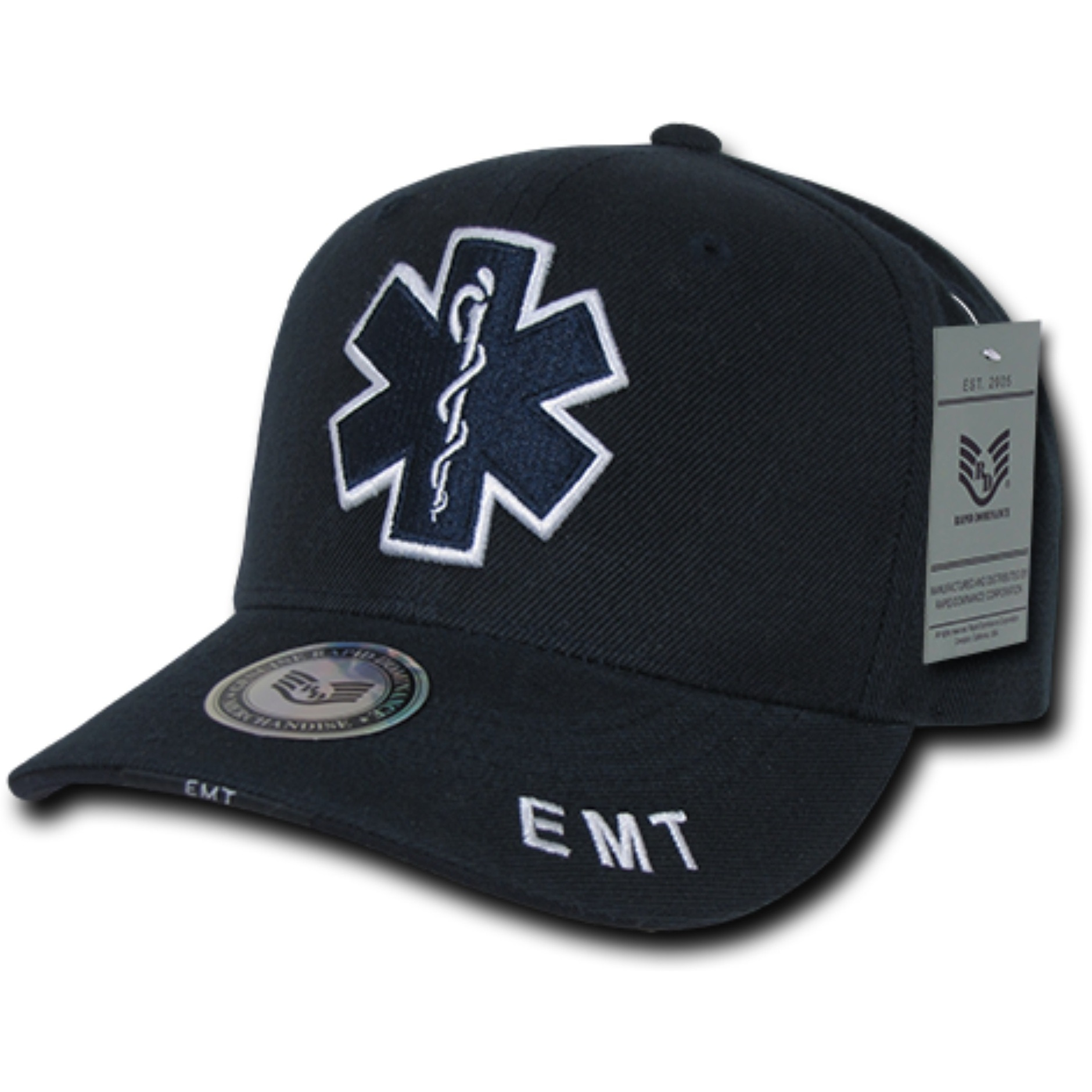 Deluxe Law Enf. Caps, EMT Cross, Navy
