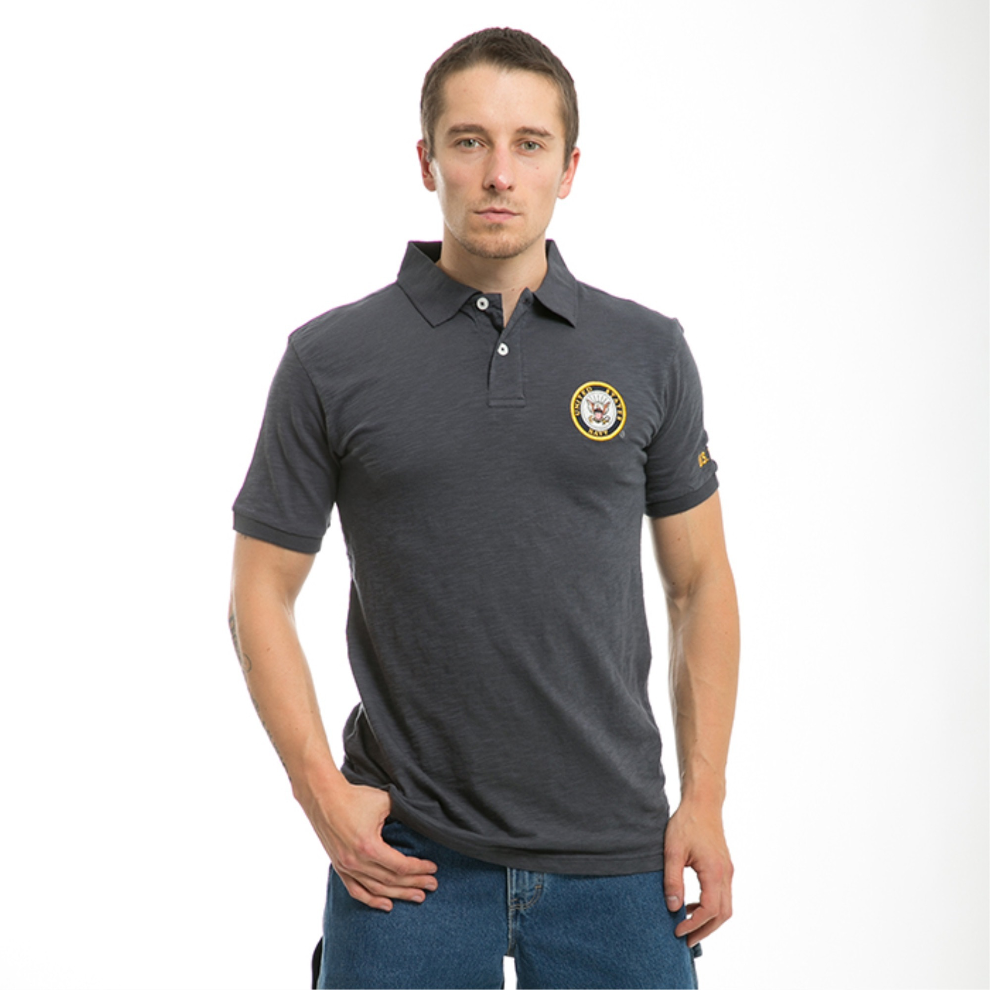 Military Polo Shirt, Navy, Navy, S