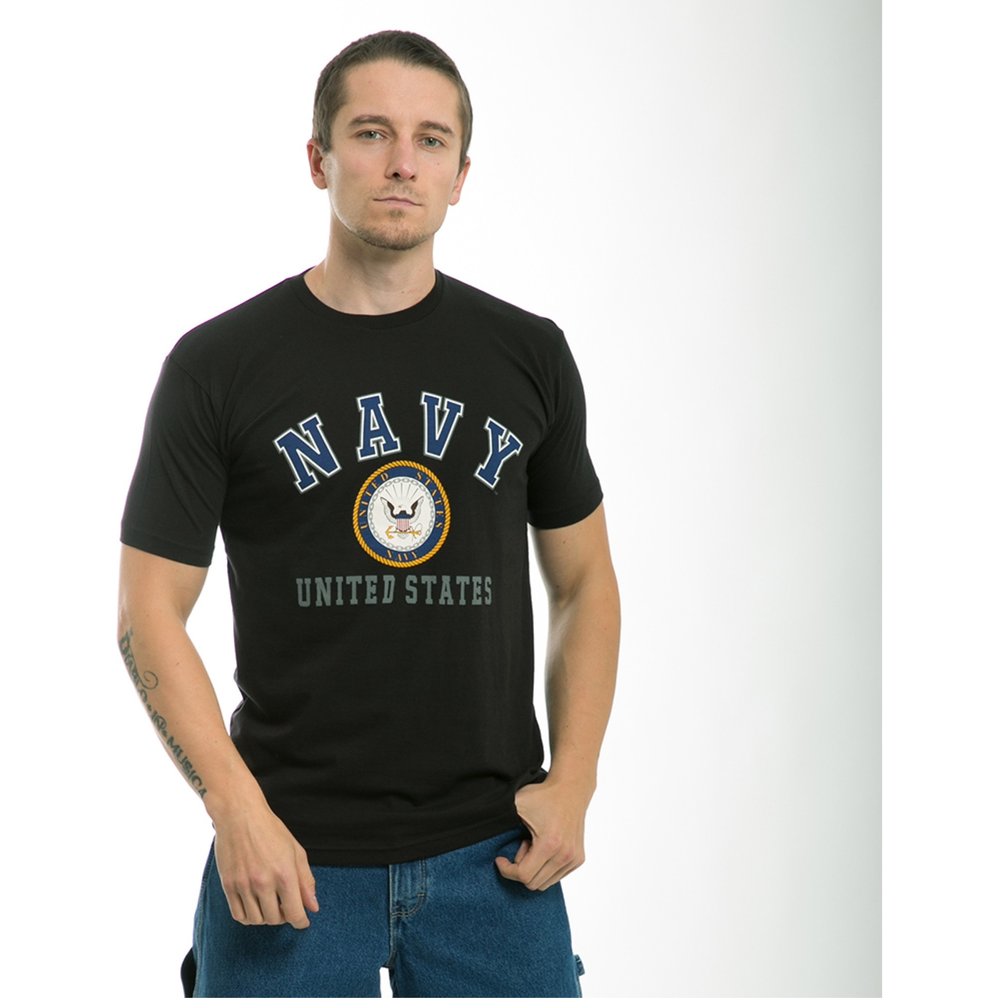 30 Single Tee, US Navy Classic, Black,2X