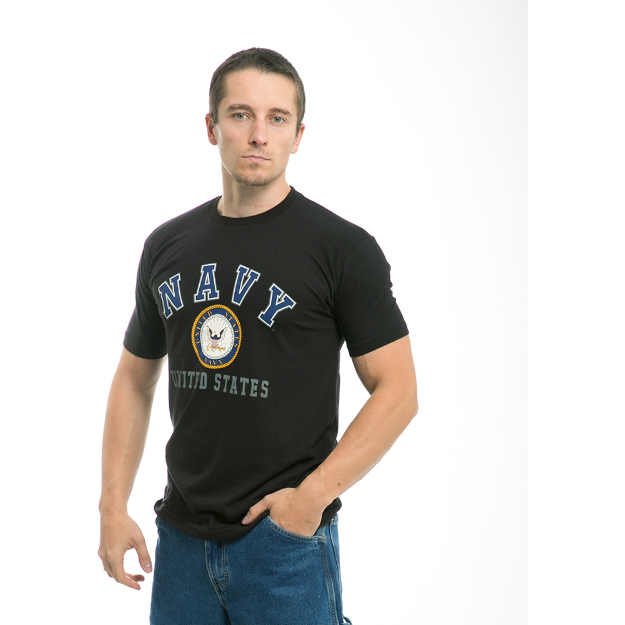 30 Single Tee, US Navy Classic, Black,2X