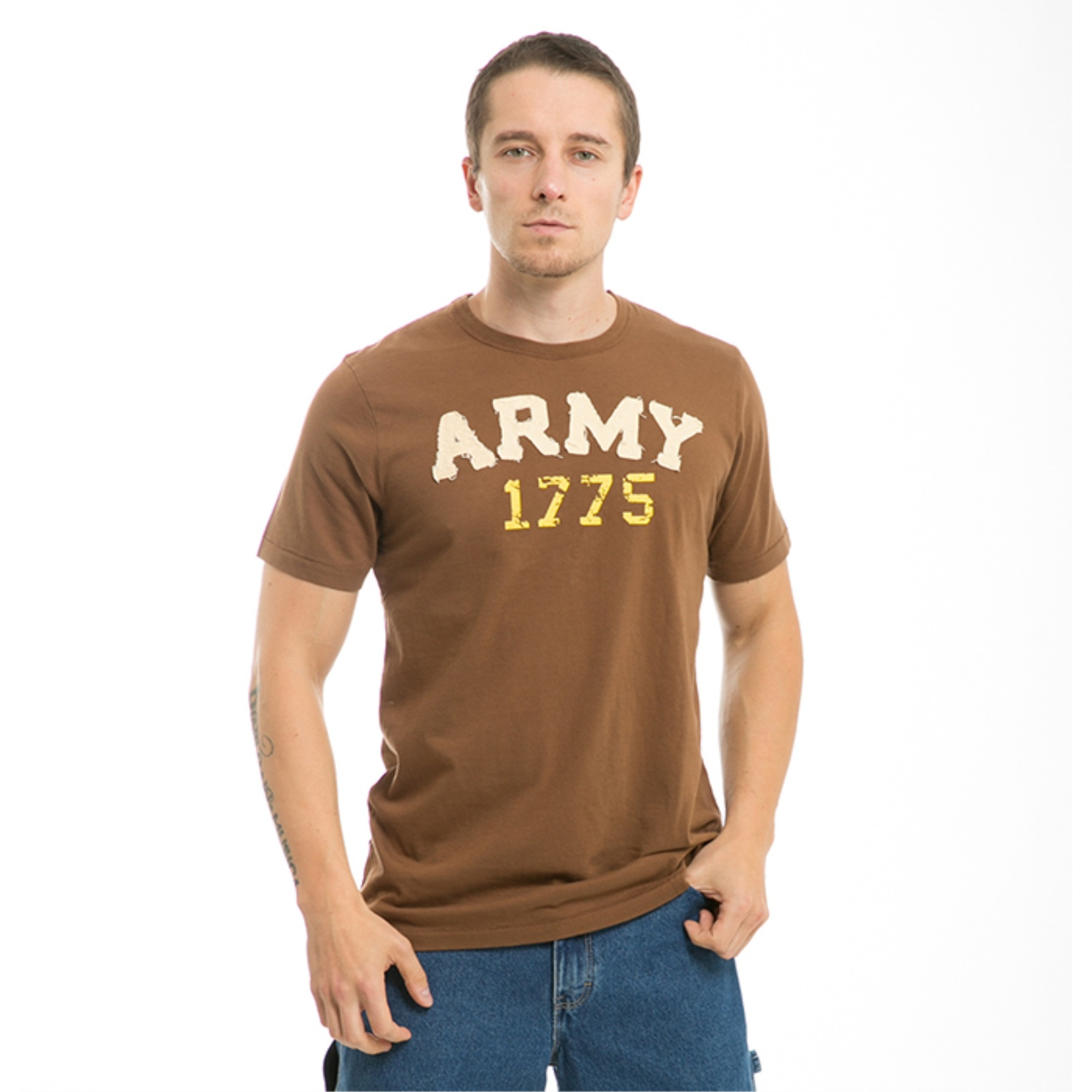 Long Beach, Applique T's, Army, Brown S