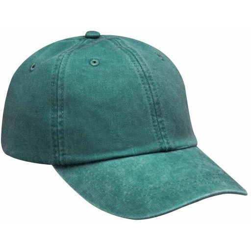 LP101 | OPTIMUM-SOLID PGMT- Pigment dyed, garment washed cotton twill, six panel, low profile, unstructured cap with Adams Cool-Crown mesh lining and leather strap closure with antique brass buckle and grommet.  - AQUA