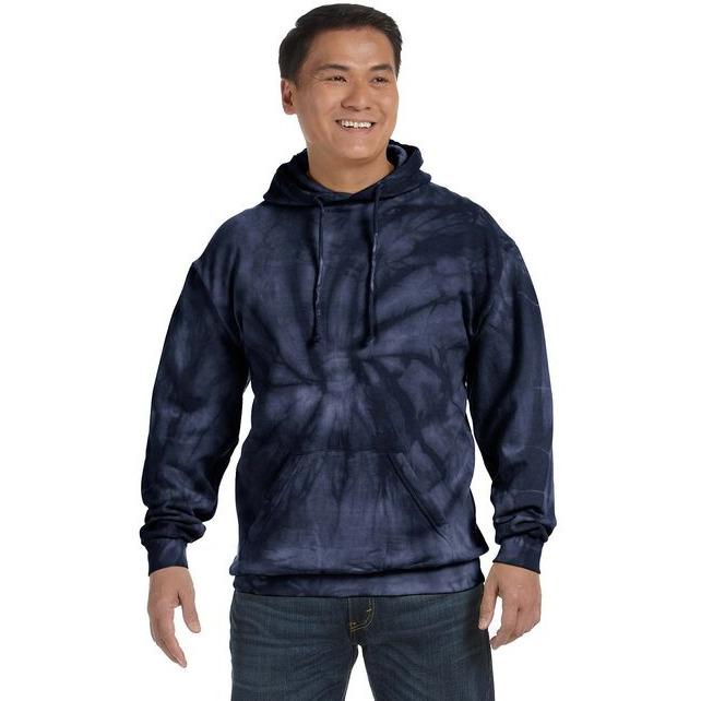 Adult Tie-Dyed Pullover Hooded Sweatshirt - SPIDER LIME - S(D0102H78NXX)