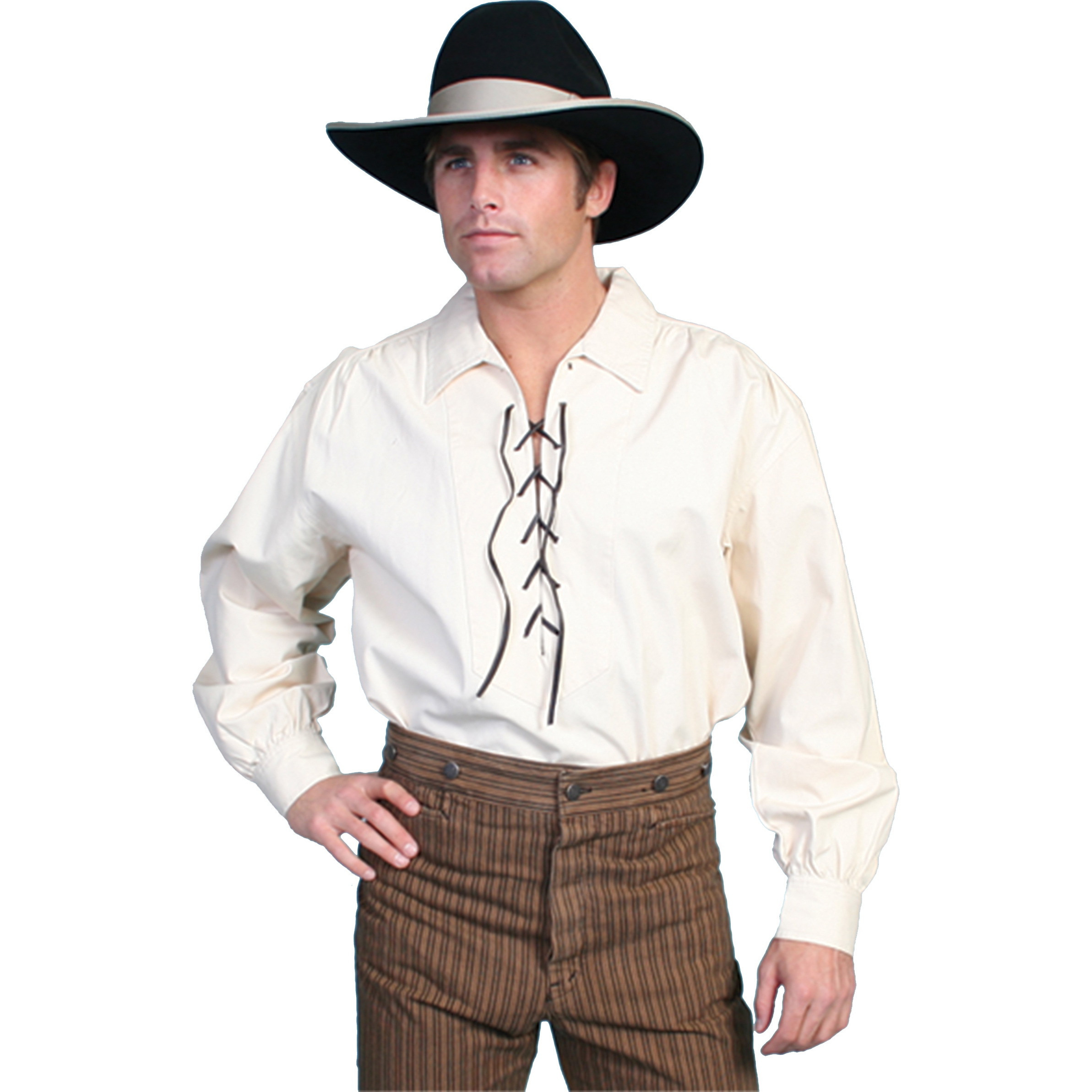 LEATHER LACE UP FRONT SHIRT