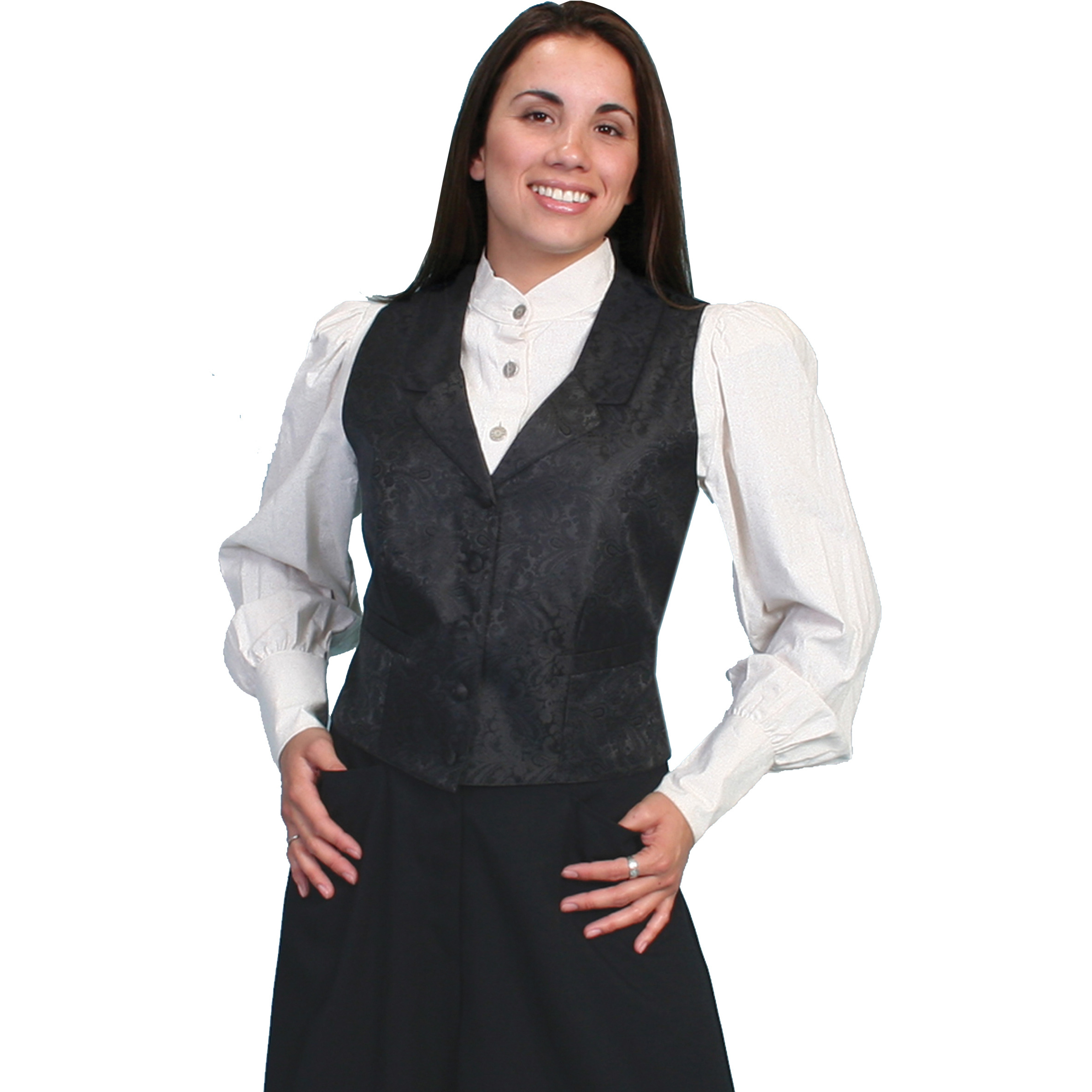 LADIES BLACK PAISLEY VEST