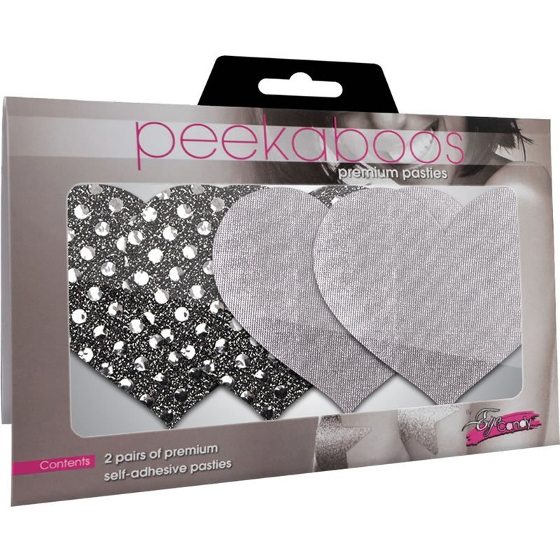 Dark Angel Hearts Pasties Silver(D0102H5QB5Y.)