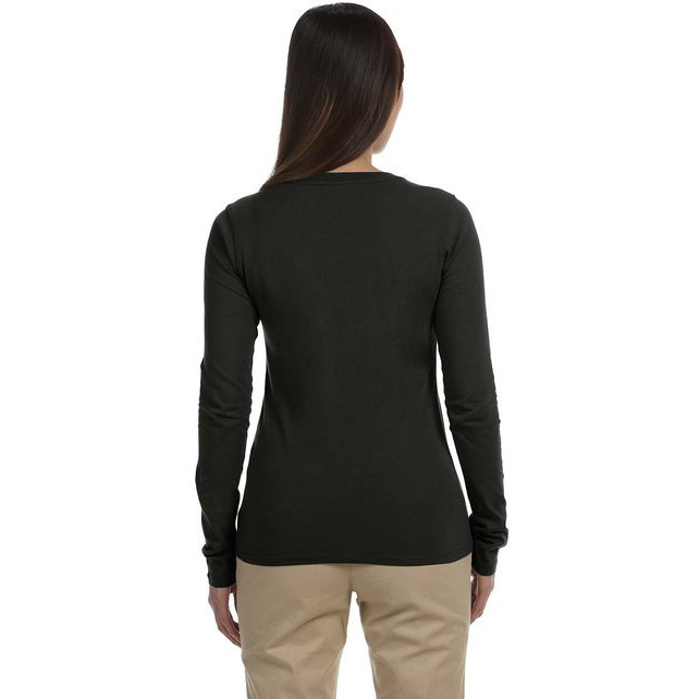 Ladies 44 oz 100% Organic cotton classic Long-Sleeve T-Shirt - BLAcK - S(D0102H7Z298)