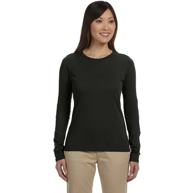 Ladies 44 oz 100% Organic cotton classic Long-Sleeve T-Shirt - BLAcK - S(D0102H7Z22P)