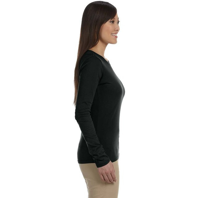 Ladies 44 oz 100% Organic cotton classic Long-Sleeve T-Shirt - BLAcK - S(D0102H7Z22P)