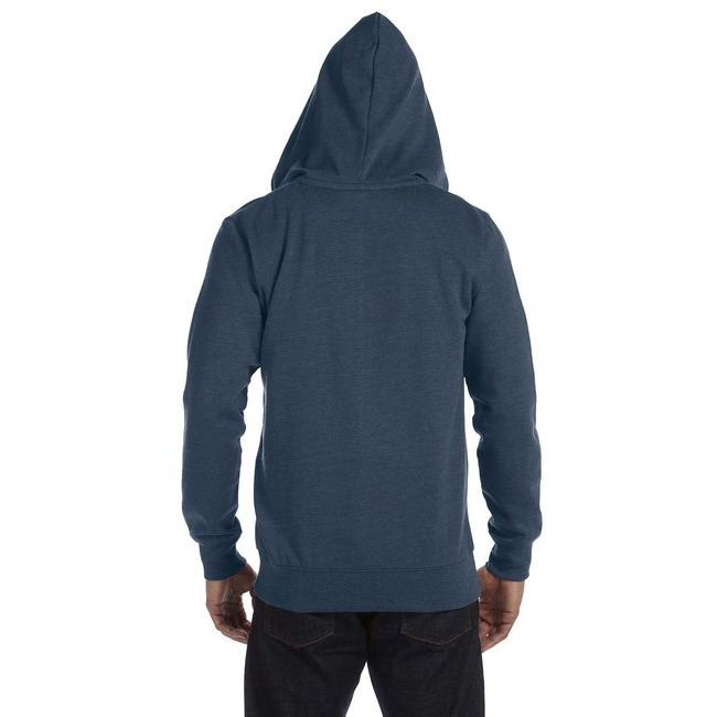 Mens OrganicRecycled Heathered Full-Zip Hooded Sweatshirt - BERRY - S(D0102H7ZL2T)