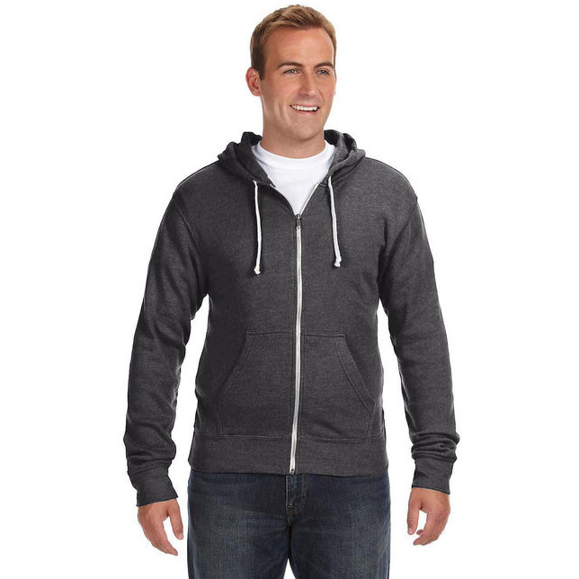 Adult Triblend Full-Zip Fleece Hooded Sweatshirt - BLAcK TRIBLEND - XS(D0102H78TFX)