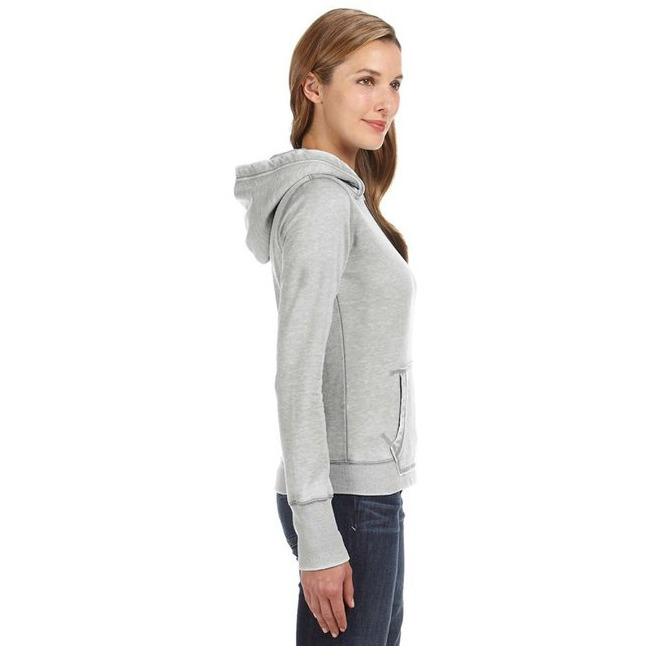 Ladies Zen Pullover Fleece Hooded Sweatshirt - cEMENT - XS(D0102H78T9X)