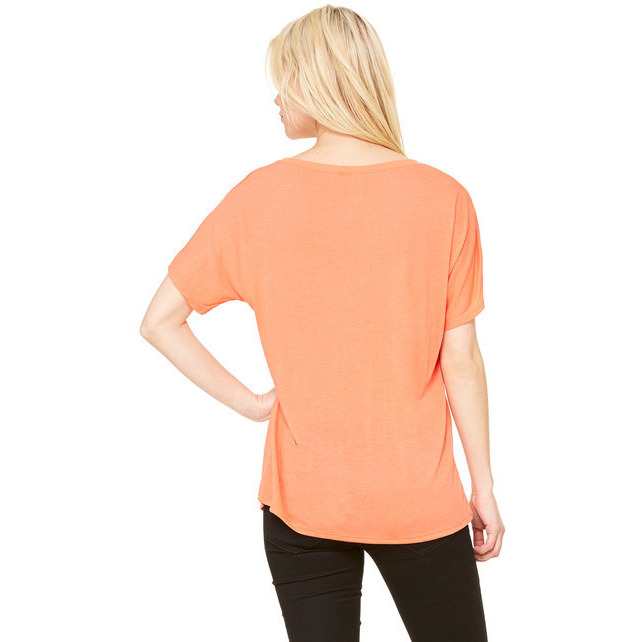 Ladies Slouchy V-Neck T-Shirt - BLAcK - S(D0102H7W1RP)