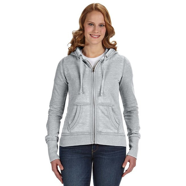 Ladies Zen Full-Zip Fleece Hooded Sweatshirt - cEMENT - XS(D0102H78FMP)
