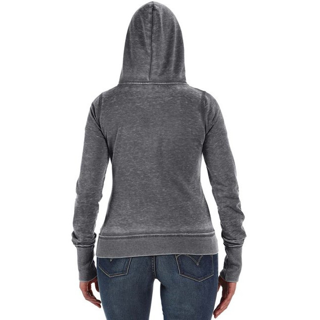 Ladies Zen Full-Zip Fleece Hooded Sweatshirt - cEMENT - XS(D0102H78FZX)
