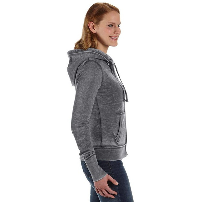 Ladies Zen Full-Zip Fleece Hooded Sweatshirt - cEMENT - XS(D0102H78FZX)