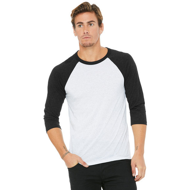 Unisex 34-Sleeve Baseball T-Shirt - gRY cHR BLK TRB - S(D0102H7W2UX)