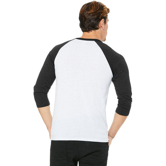 Unisex 34-Sleeve Baseball T-Shirt - gRY cHR BLK TRB - S(D0102H7W2UX)