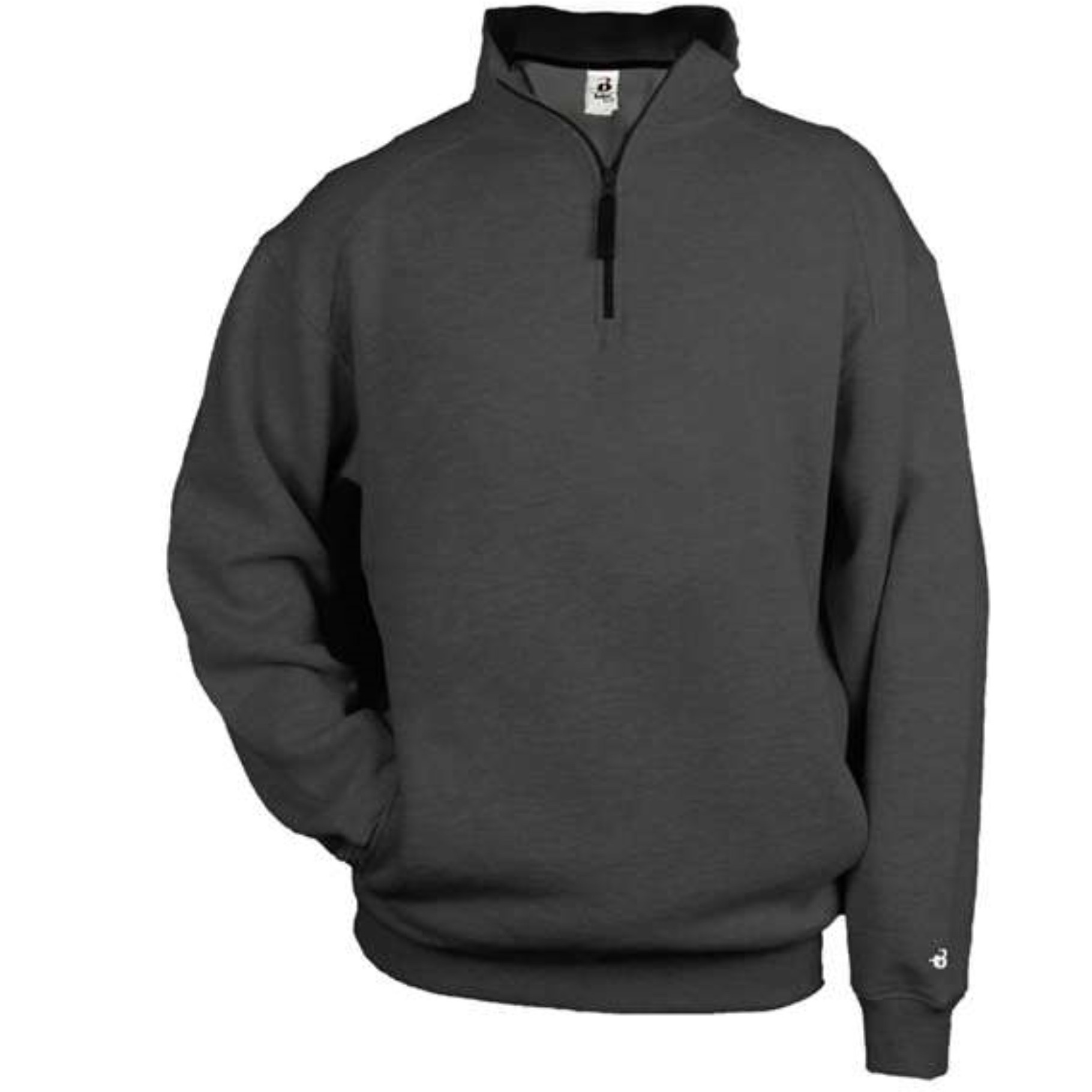 Badger Quarter-Zip Fleece Pullover - Charcoal, M